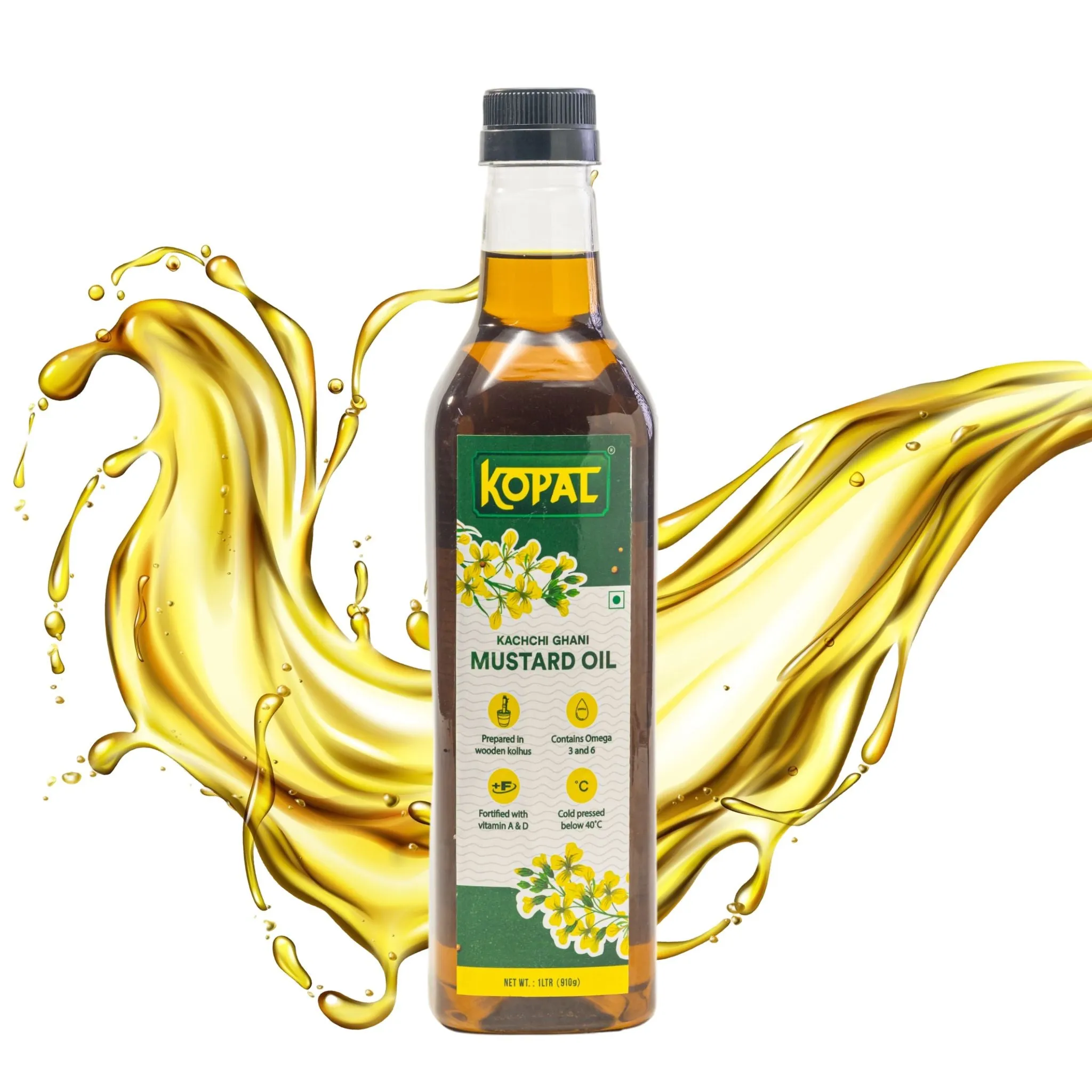 Kopal cold-pressed mustard oil bottle